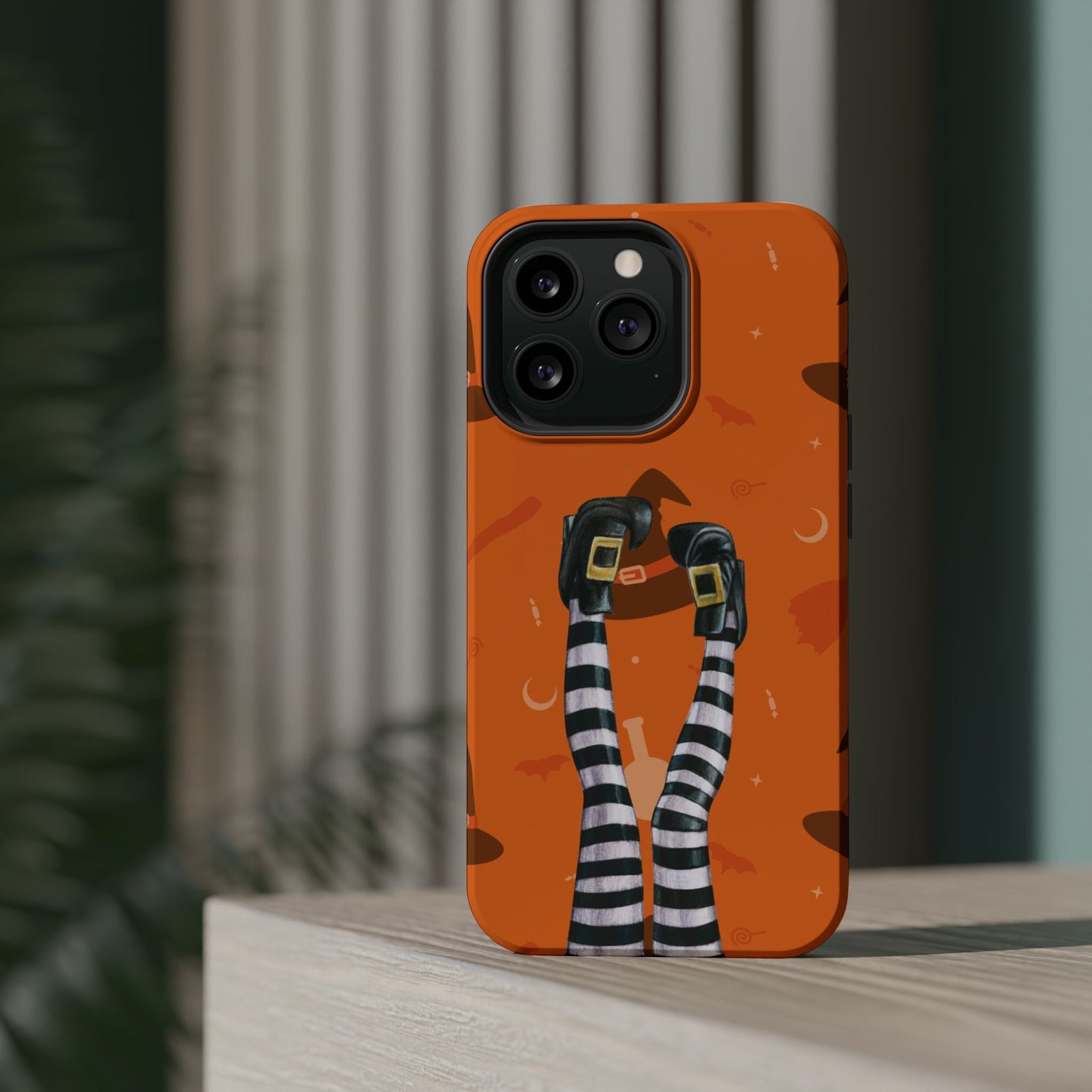 Halloween Magnetic Phone Case, Spooky Design, Witch Legs for Iphone