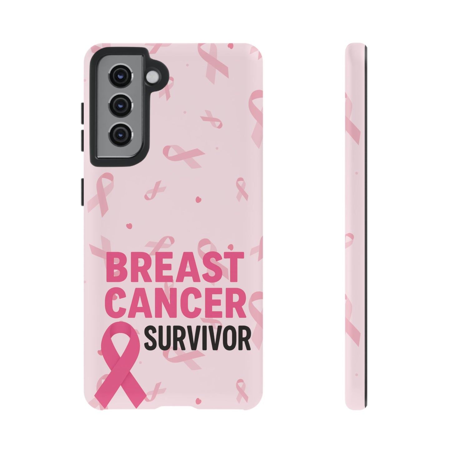 Breast Cancer Survivor Phone Case, Cancer Awareness, Pink Ribbon Design, Tough Cases for Samsung