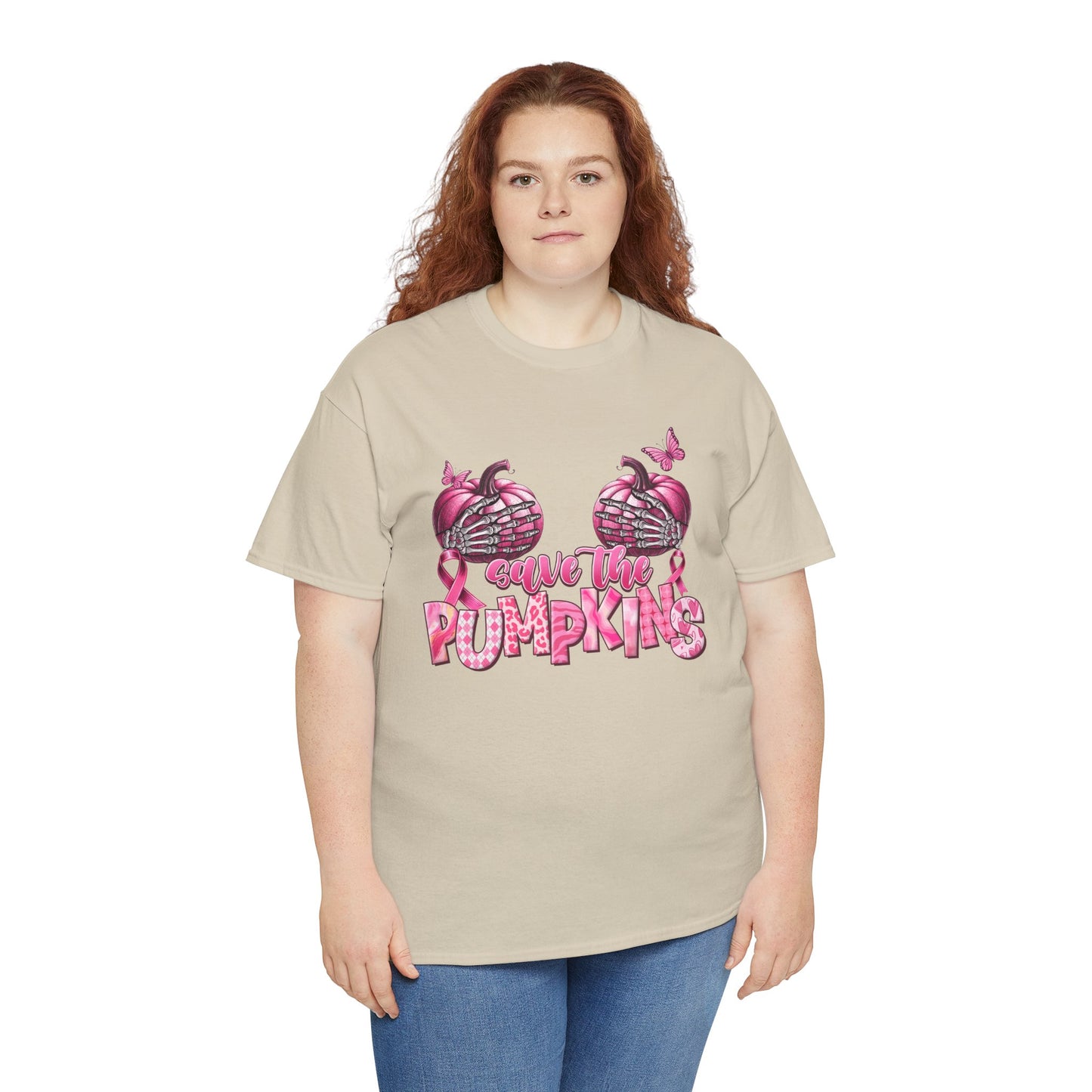 Save the Pumpkins Unisex Tee | Fall Fashion & Breast Cancer Awareness