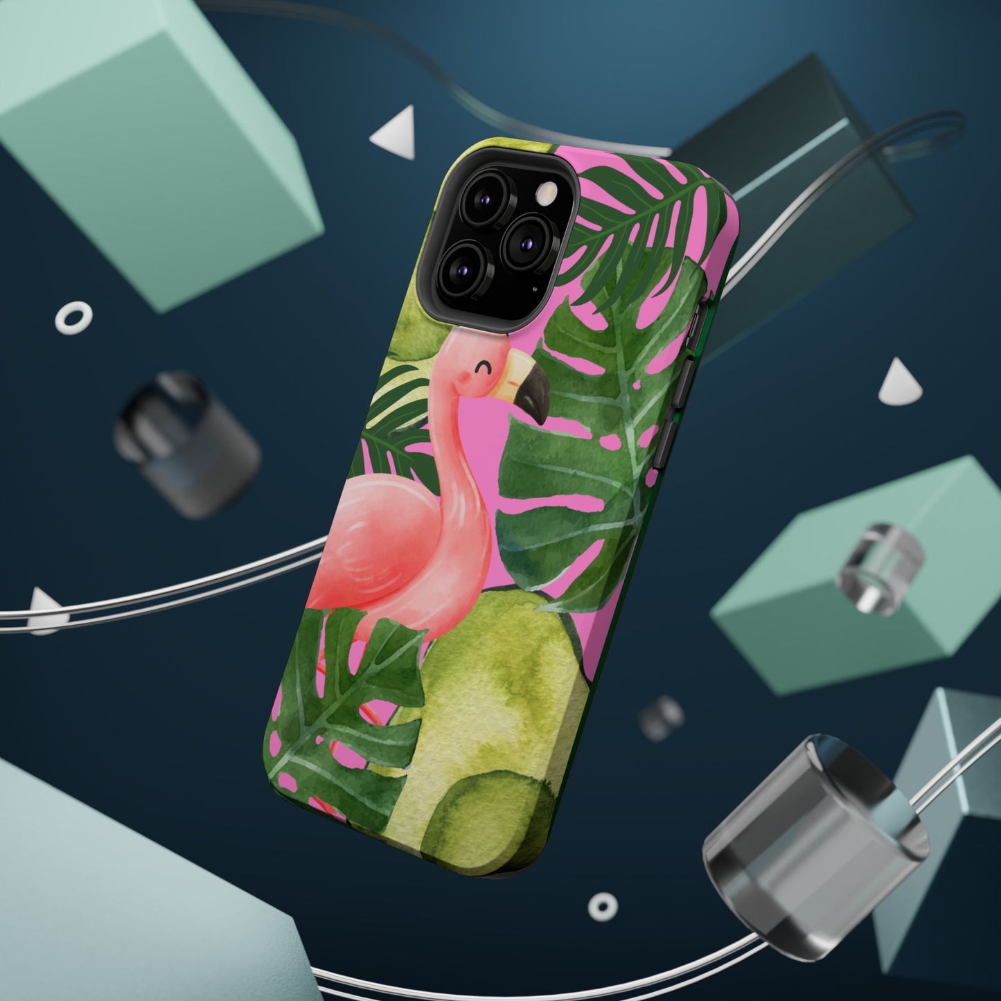 Tropical Flamingo, Cute, Summer Vibes MAGNETIC Tough Phone Case
