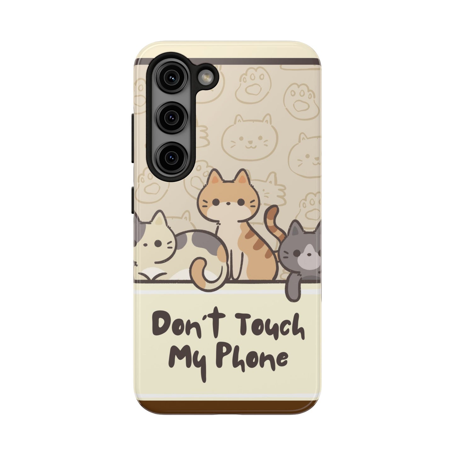 Cute Cat Tough Phone Case - Don’t Touch My Phone!