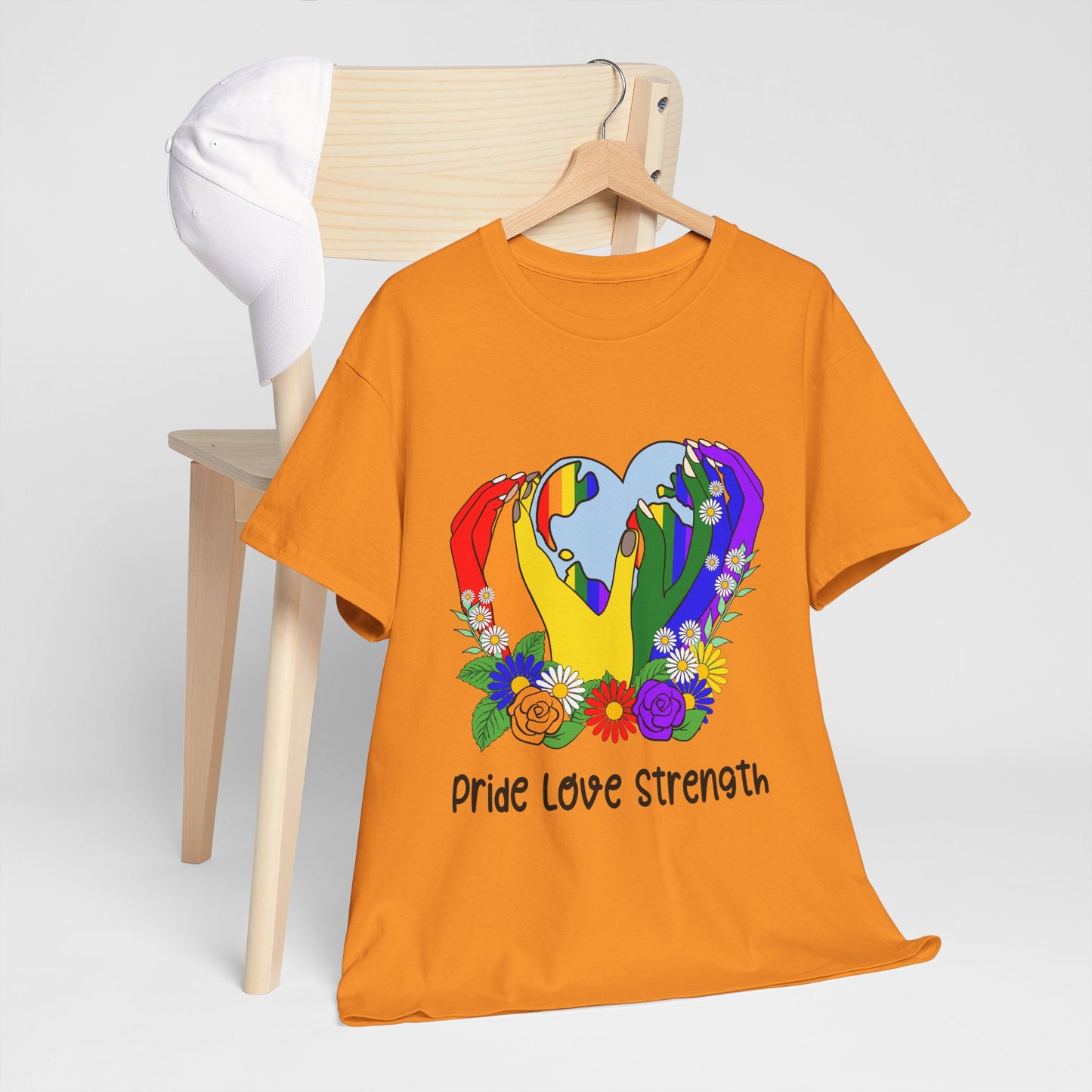 Pride Love Strength Unisex Cotton Tee - Celebrate Diversity and Unity