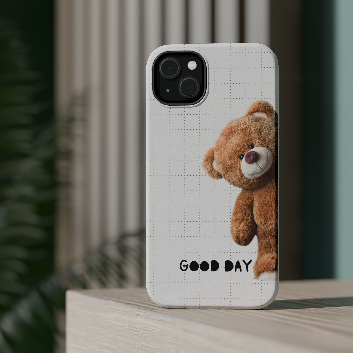 Good Day Teddy Bear MAGNETIC Phone Cases, Cute, Gift for Friends, Teddy Bear Lover's Case