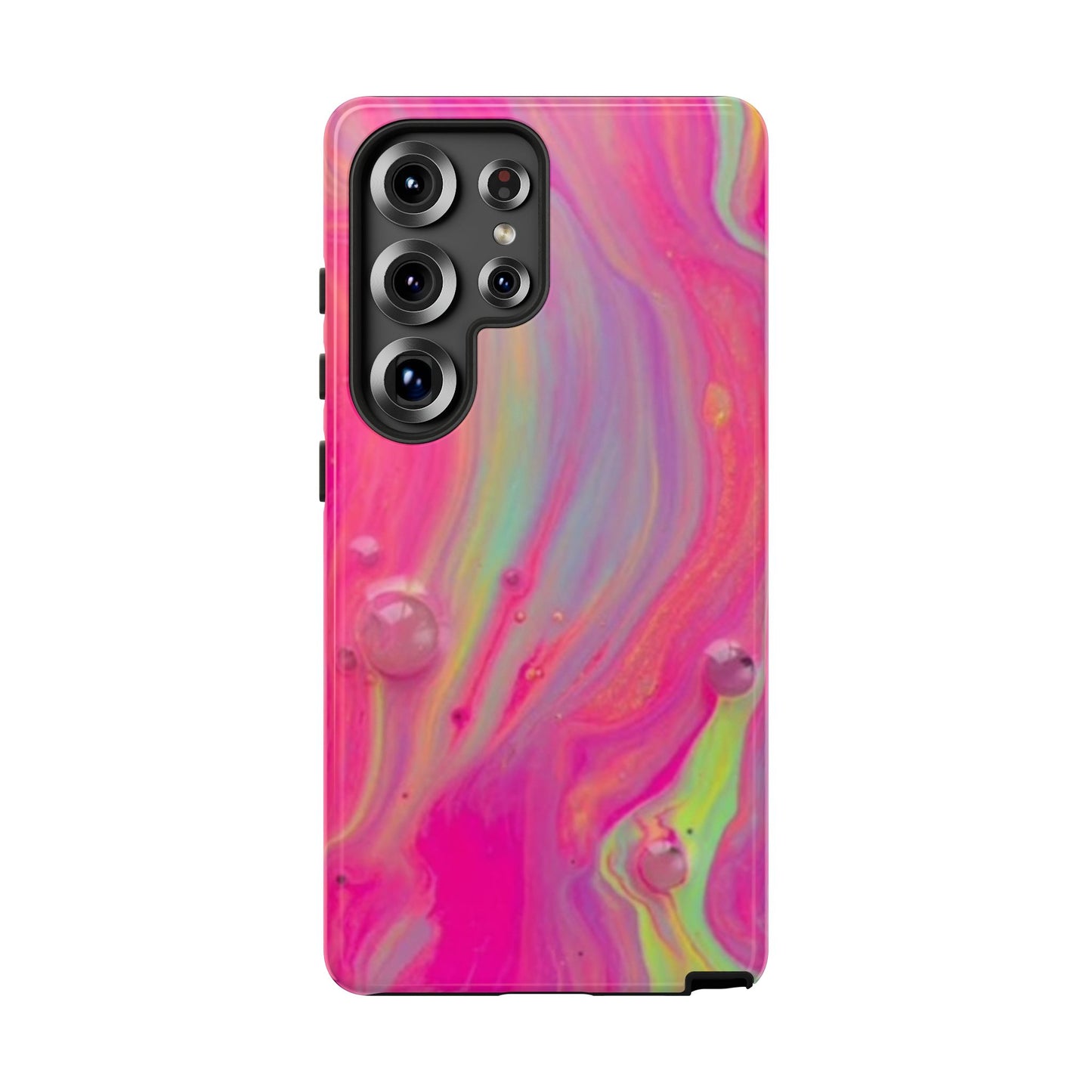 Pink Trendy Futuristic Tough Phone Case with Colorful Abstract Design for Samsung