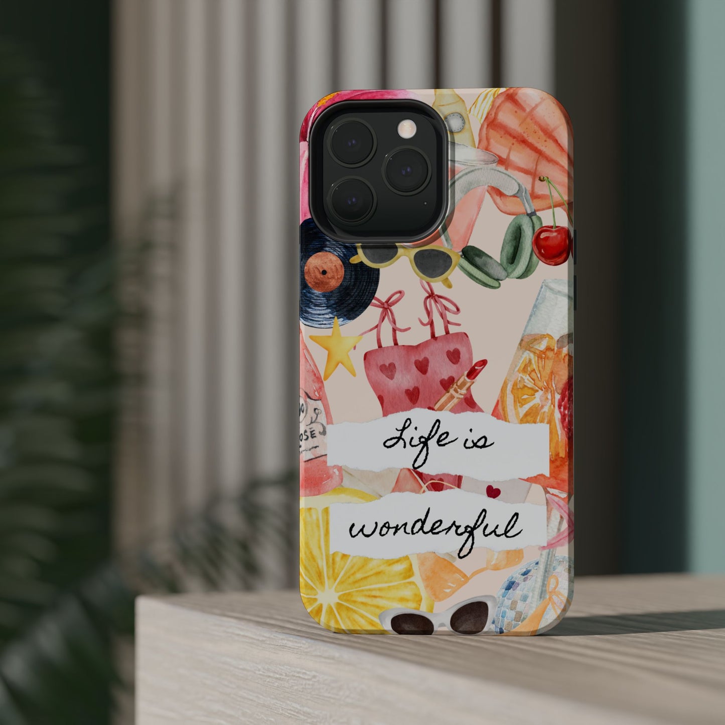 Life is Wonderful, Stylish Phone Cover, Cute Phone Accessory, Gift for Her, Summer Vibe Phone Case