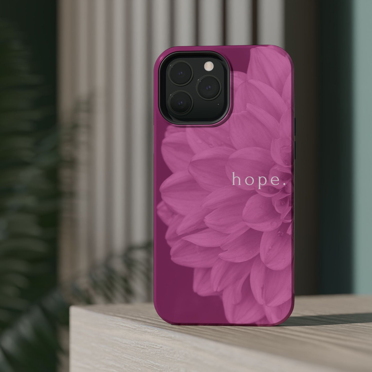 Hopeful, Inspirational Pink Flower Design Phone Case