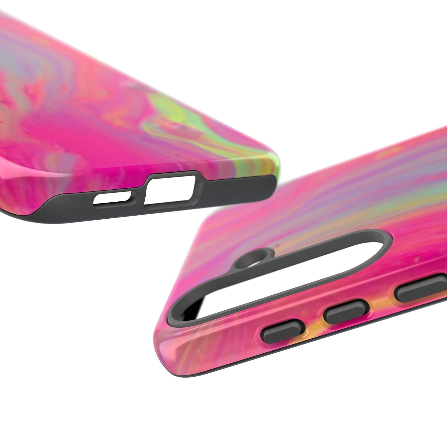 Pink Trendy Futuristic Tough Phone Case with Colorful Abstract Design for Samsung