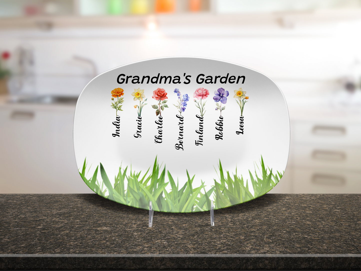 Make Her Smile with a Thoughtful Gift - The Grandma's Garden Personalized Platter