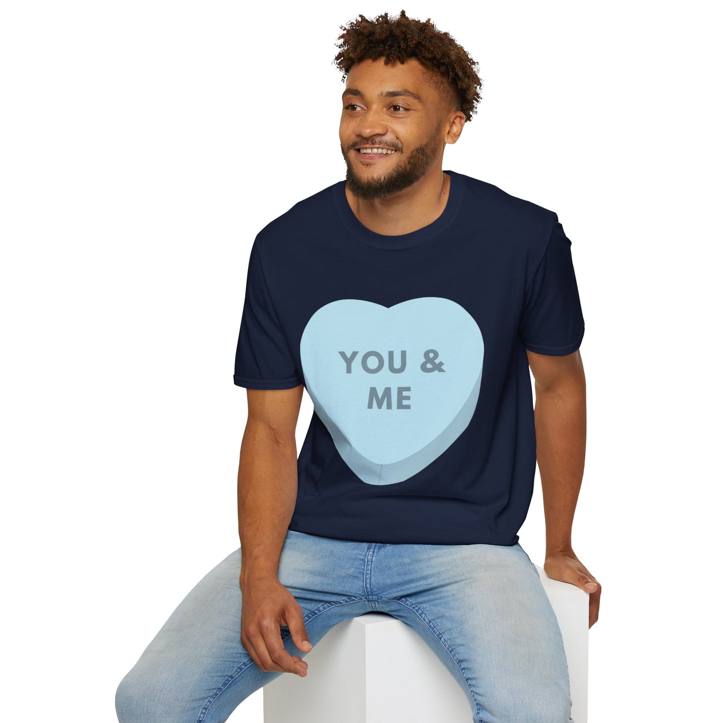 Couples Heart Graphic UnisexT-Shirt - 'You & Me' Design