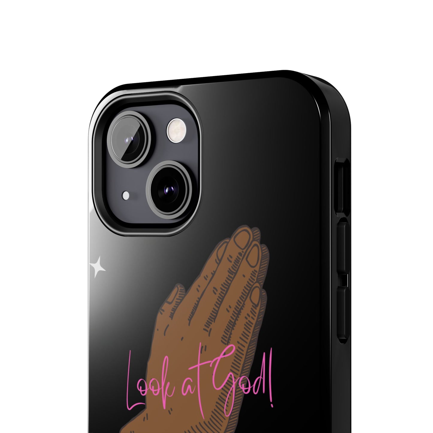 Phone Cases - 'Look at God' Praying Hands Religious Design Tough Case for iPhone