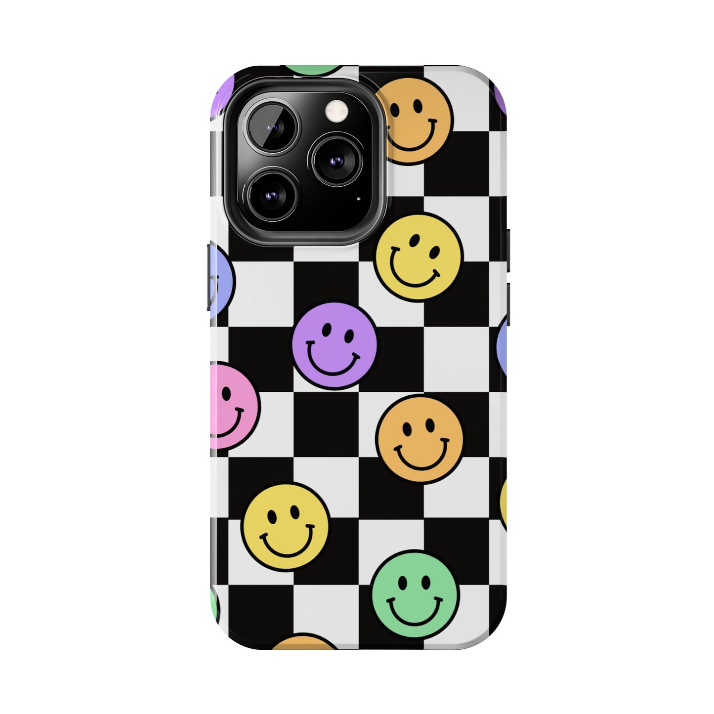 Colorful Smiley Face Phone Case, Durable Phone Cover, Fun Tech Accessories, Great for Gifts, Birthday, Holiday