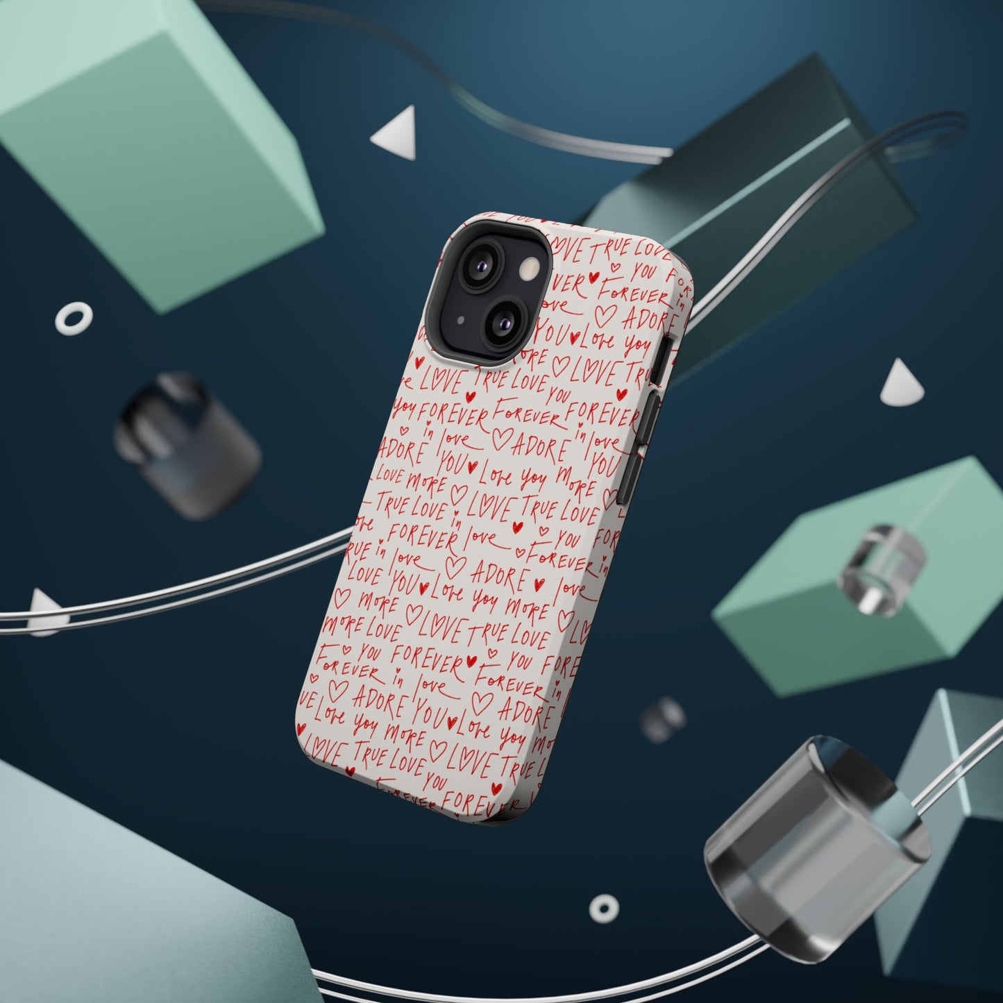 Love Hearts MAGNETIC Tough Case for iPhone, Cute Heart Design, Adore You Case, True Love Protection