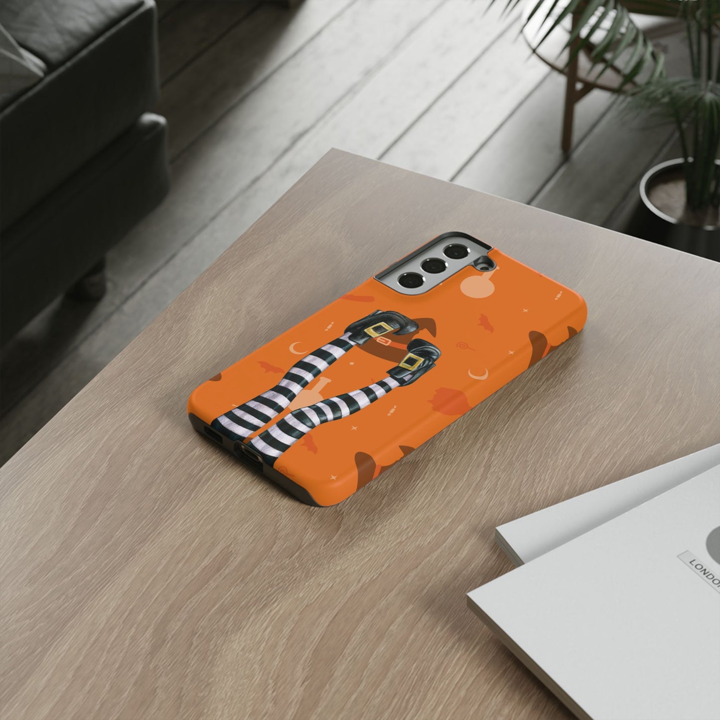 Halloween Phone Case, Spooky Design, Witch Legs for Samsung