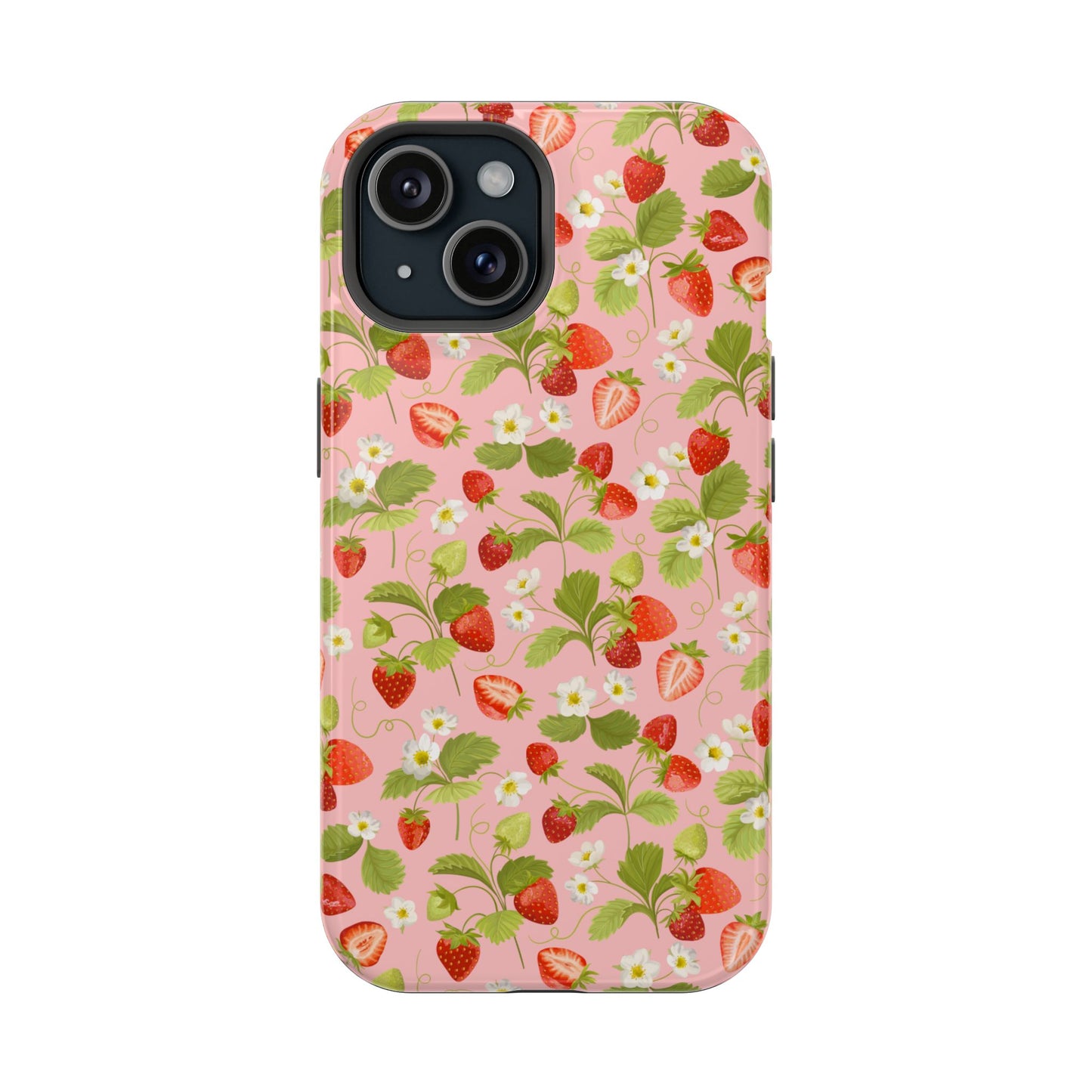 Strawberry Pattern Magnetic Phone Case, Fruit Lover’s Accessory, Cute Gift, Summer Vibe, Phone Protection
