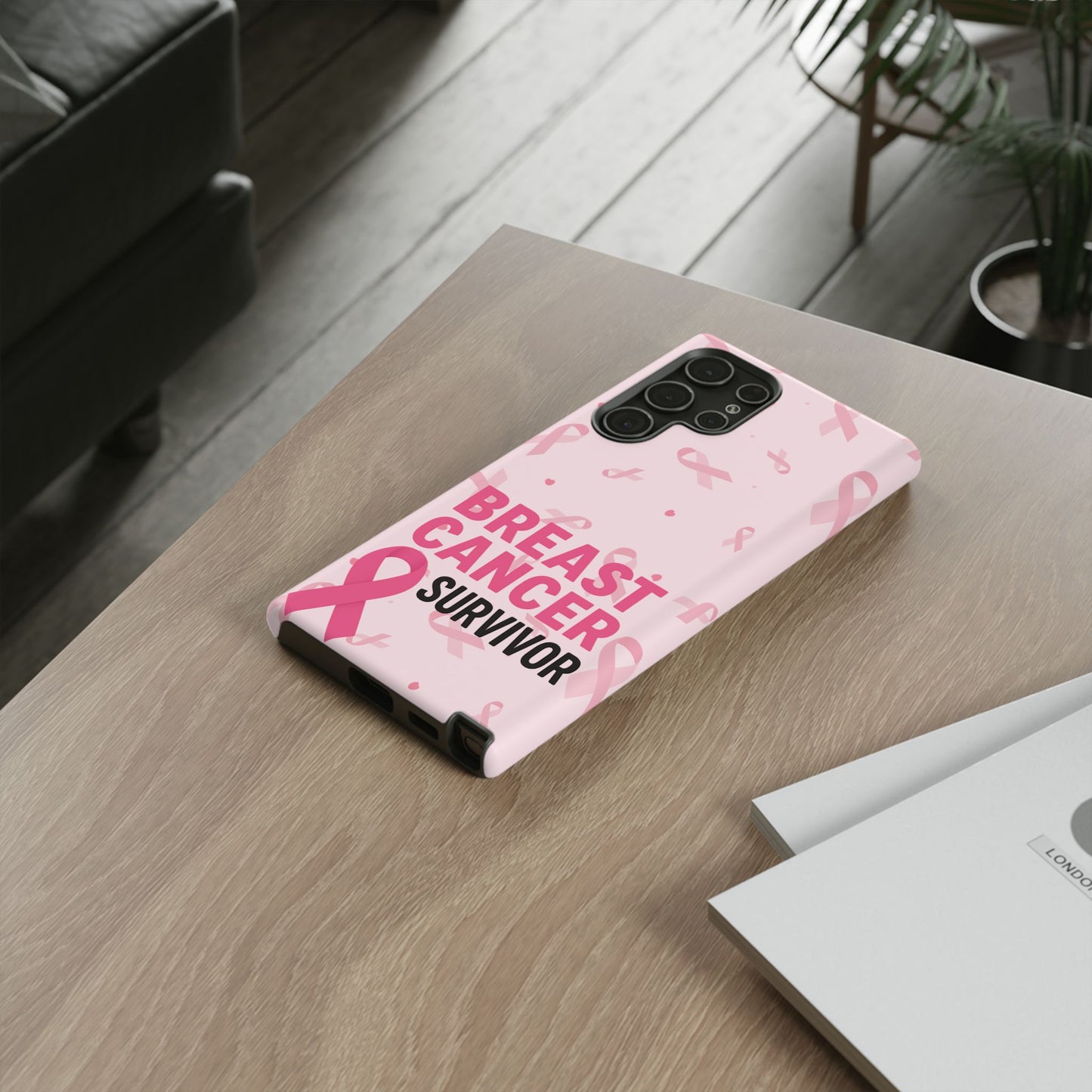 Breast Cancer Survivor Phone Case, Cancer Awareness, Pink Ribbon Design, Tough Cases for Samsung