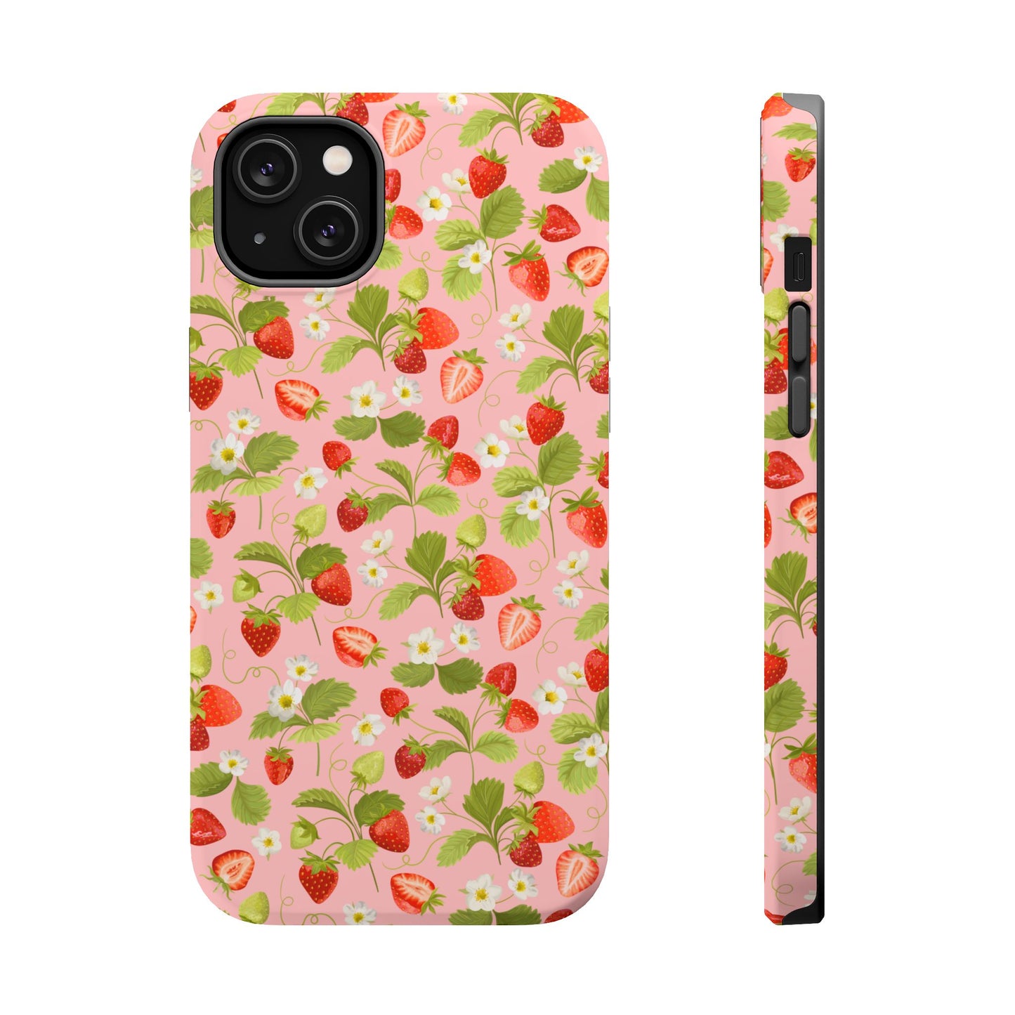 Strawberry Pattern Magnetic Phone Case, Fruit Lover’s Accessory, Cute Gift, Summer Vibe, Phone Protection