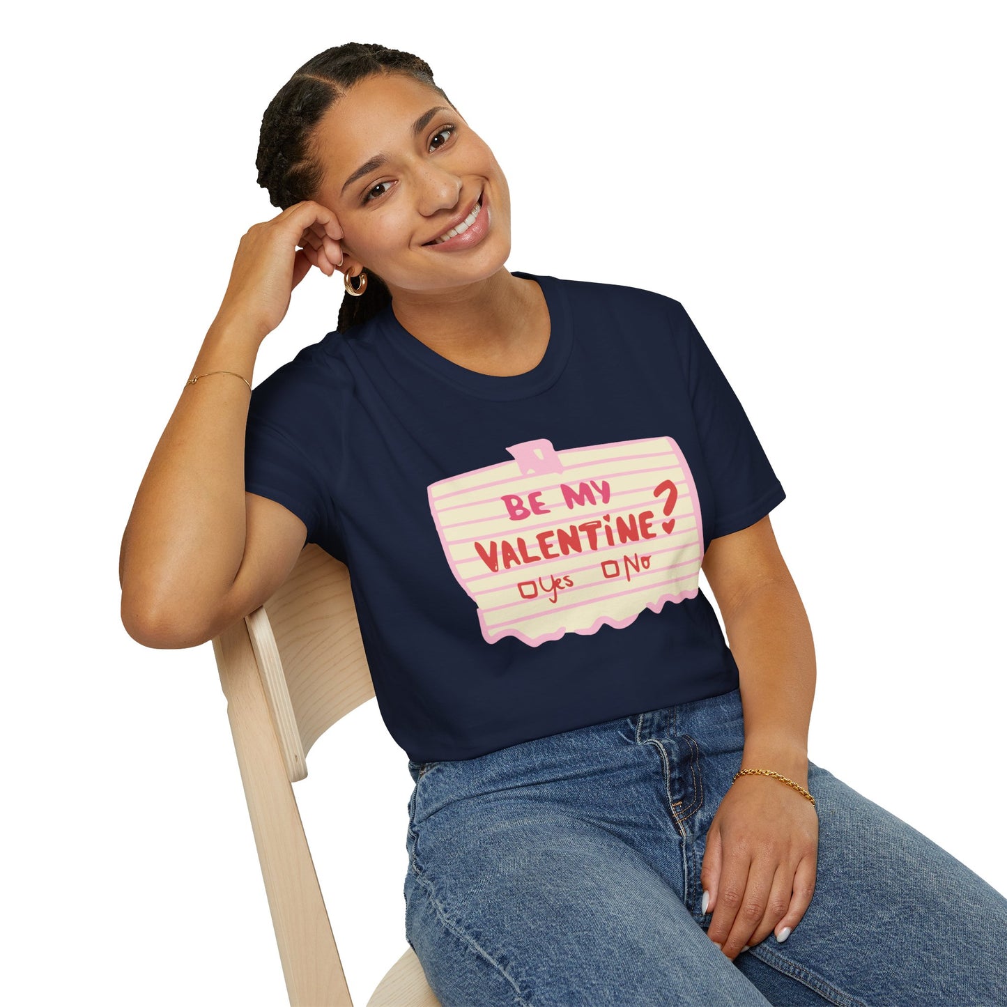 Couples Heart Graphic Unisex Softstyle T-Shirt - 'Yes or No' Design