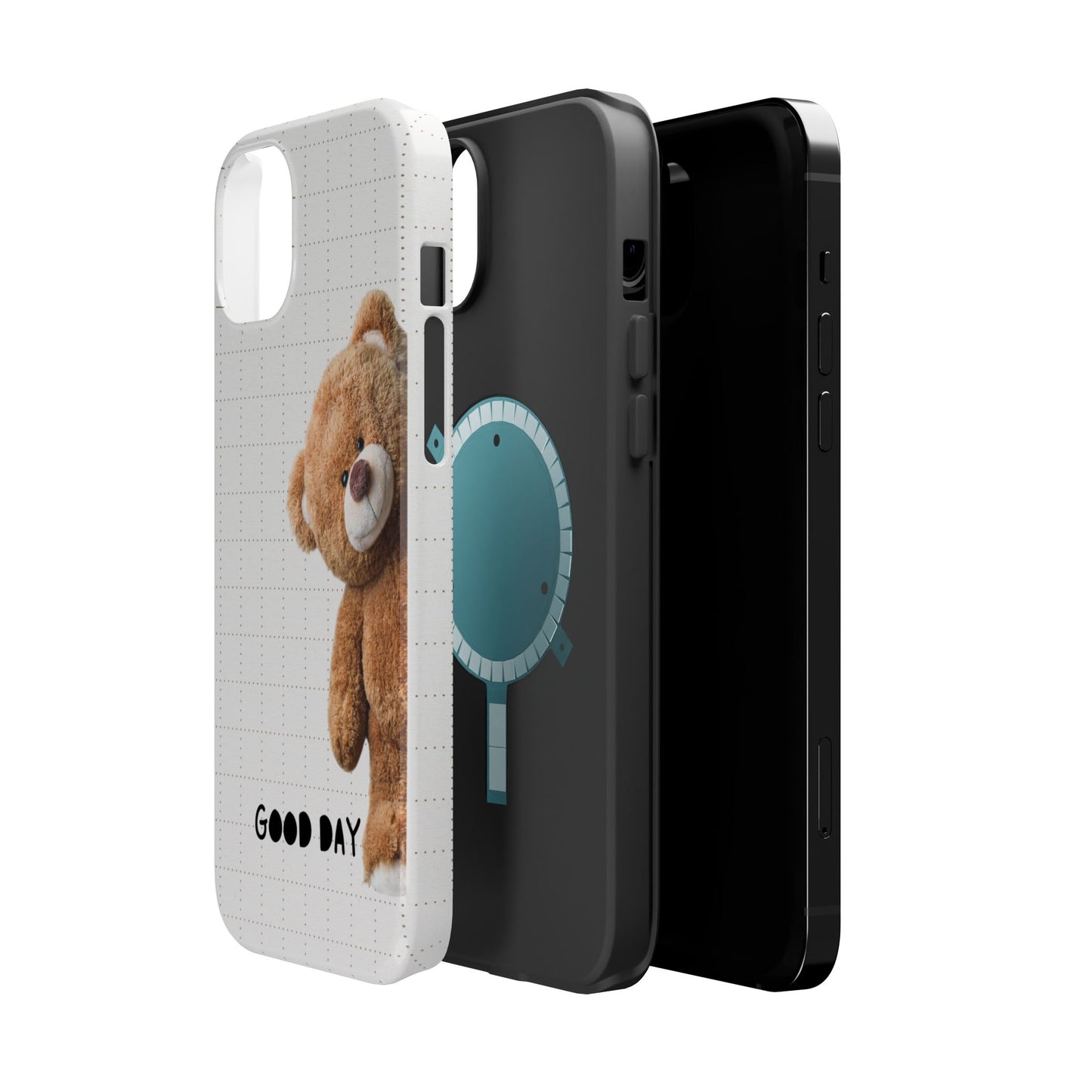Good Day Teddy Bear MAGNETIC Phone Cases, Cute, Gift for Friends, Teddy Bear Lover's Case