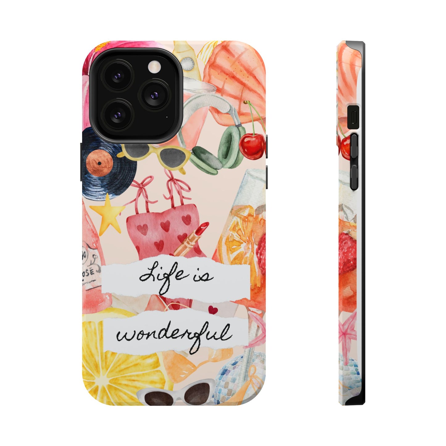 Life is Wonderful, Stylish Phone Cover, Cute Phone Accessory, Gift for Her, Summer Vibe Phone Case