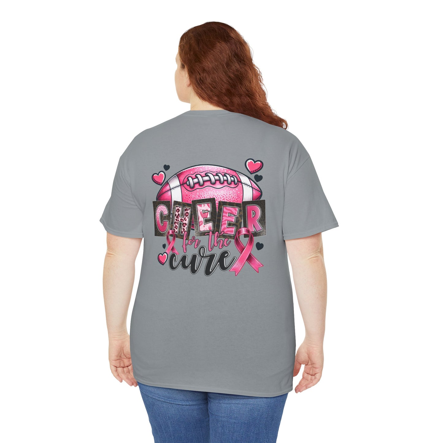 Breast Cancer Awareness Tee - "Cheer for the cure" Unisex Cotton Shirt
