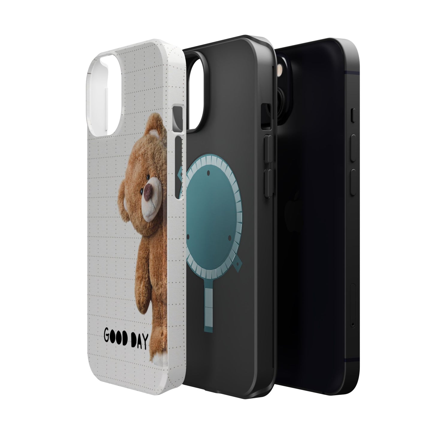 Good Day Teddy Bear MAGNETIC Phone Cases, Cute, Gift for Friends, Teddy Bear Lover's Case