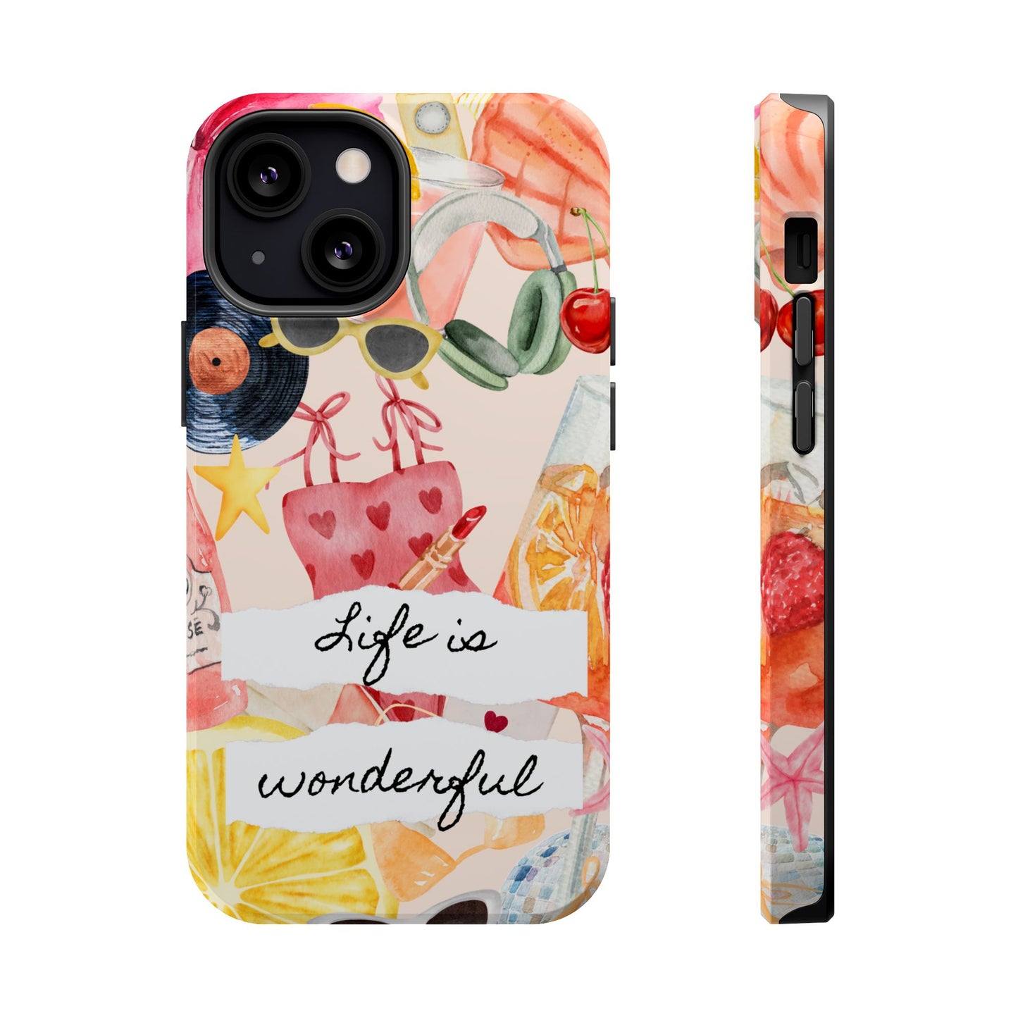 Life is Wonderful, Stylish Phone Cover, Cute Phone Accessory, Gift for Her, Summer Vibe Phone Case