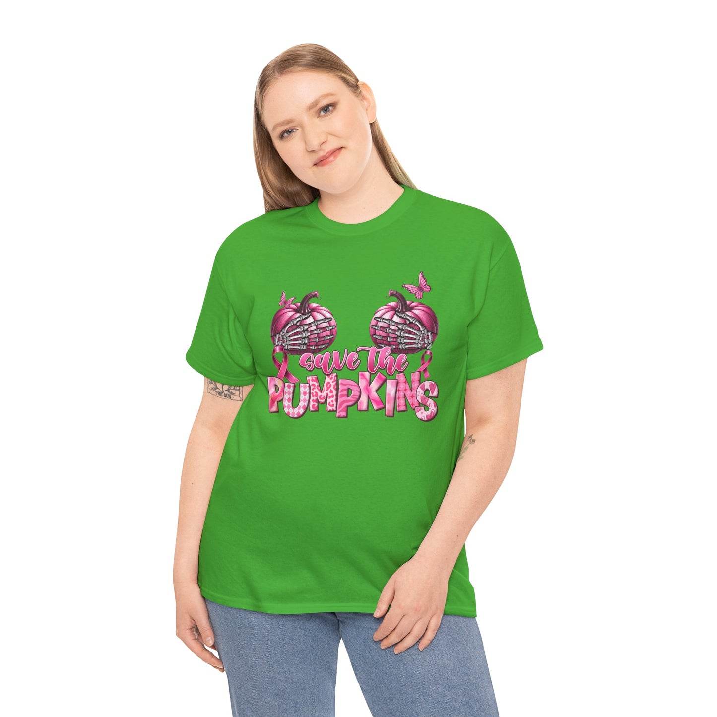 Save the Pumpkins Unisex Tee | Fall Fashion & Breast Cancer Awareness