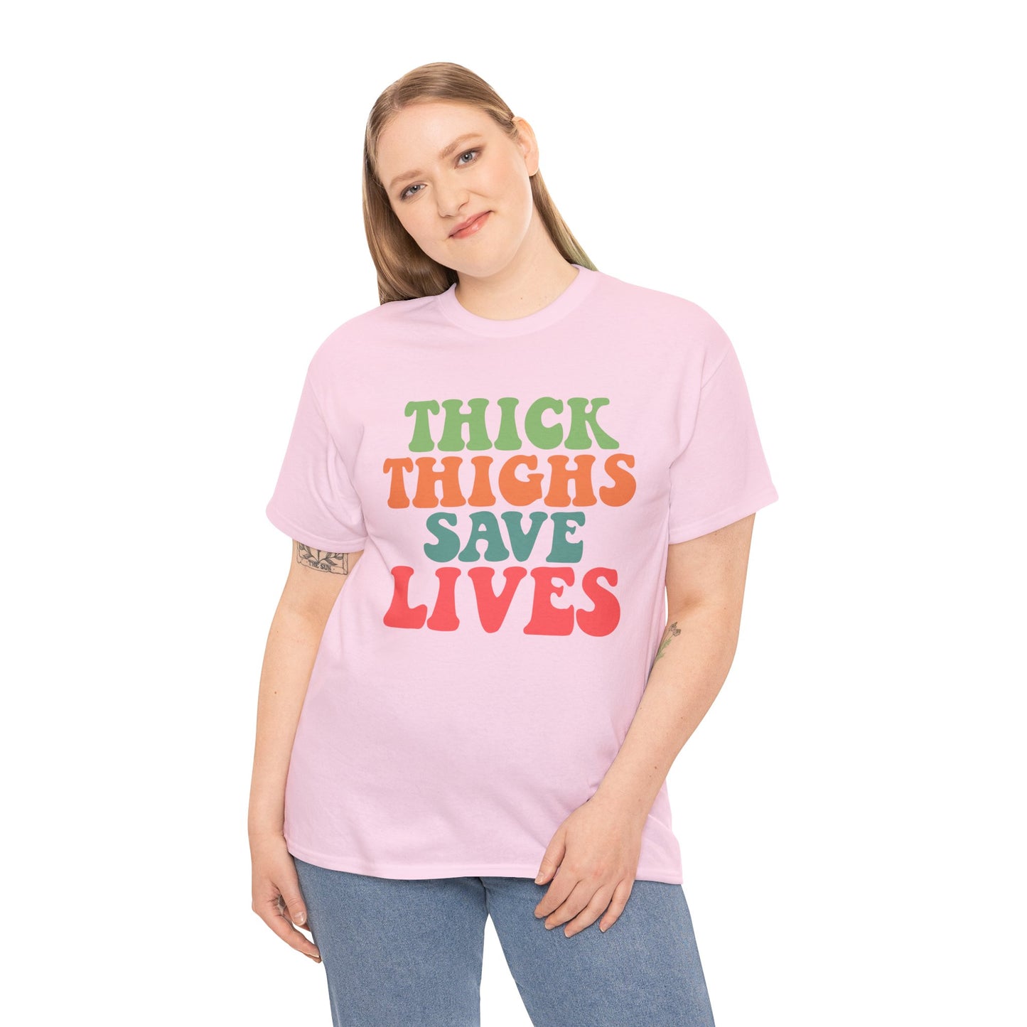 Thick Thighs Save Lives Unisex Heavy Cotton Tee