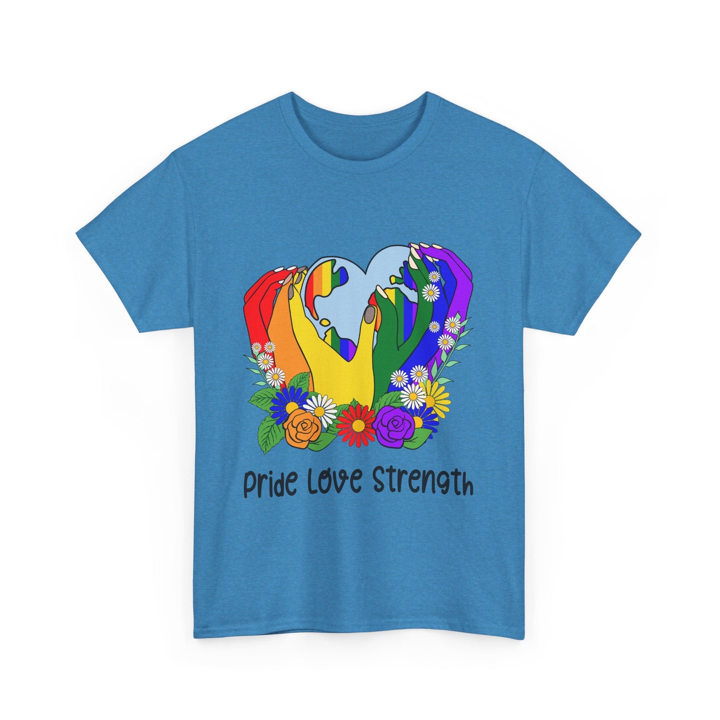 Pride Love Strength Unisex Cotton Tee - Celebrate Diversity and Unity