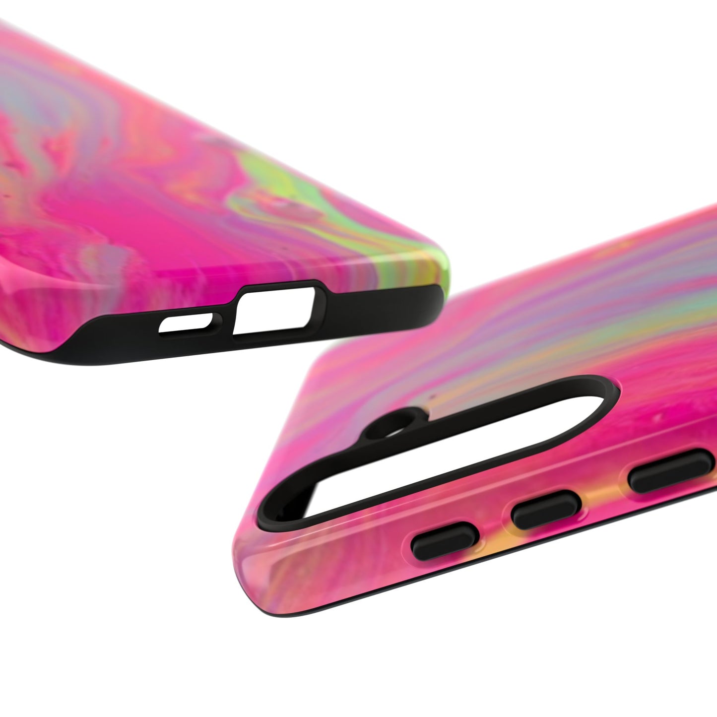 Pink Trendy Futuristic Tough Phone Case with Colorful Abstract Design for Samsung