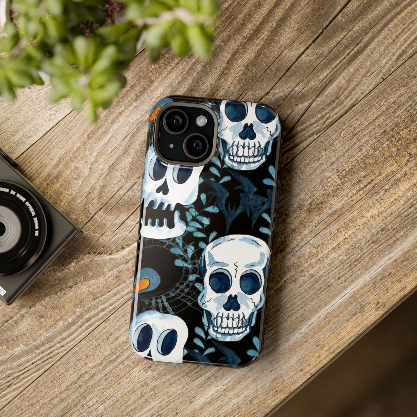 Phone Case - Skull Magnetic Impact-Resistant Case - Halloween - FREE Shipping for Iphone