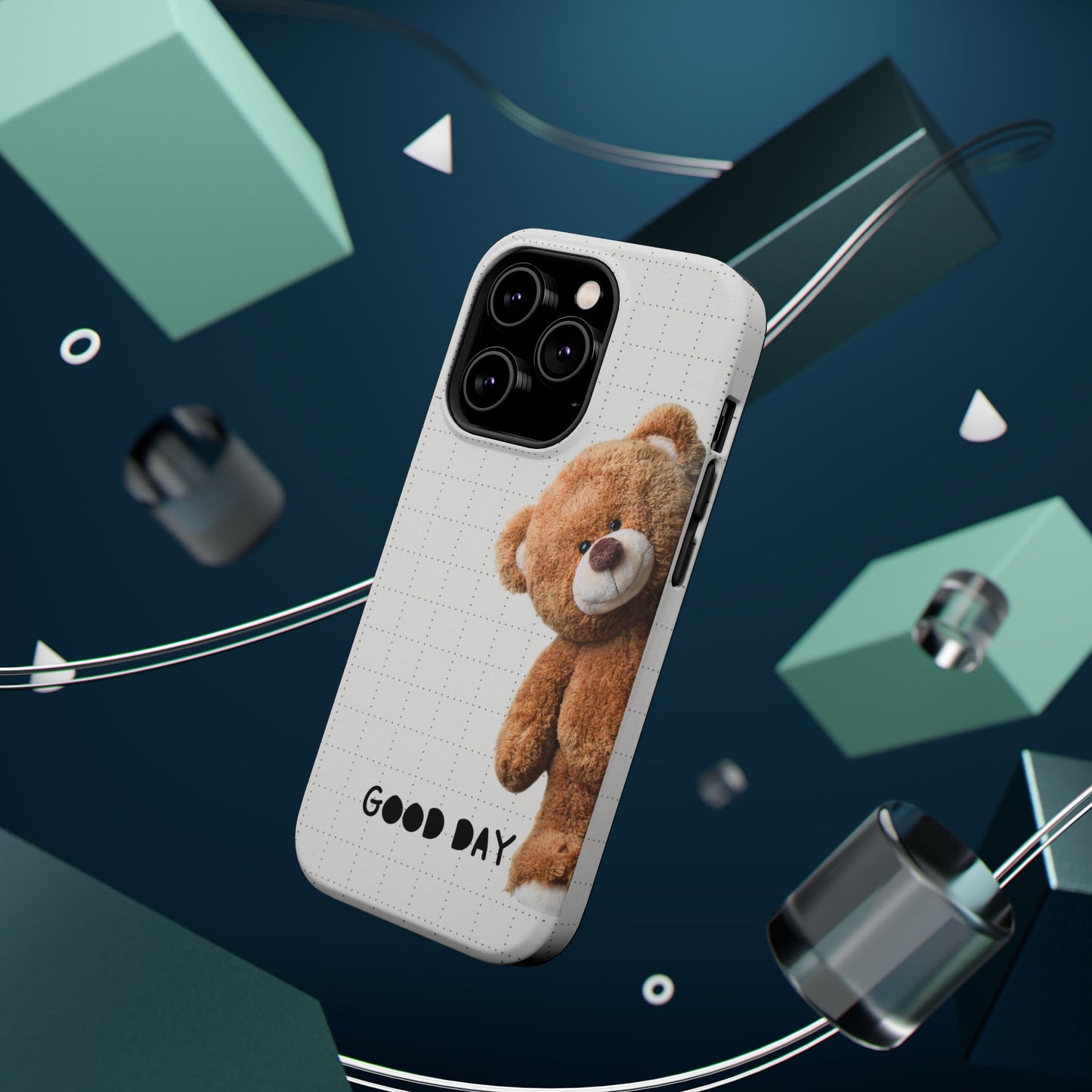 Good Day Teddy Bear MAGNETIC Phone Cases, Cute, Gift for Friends, Teddy Bear Lover's Case
