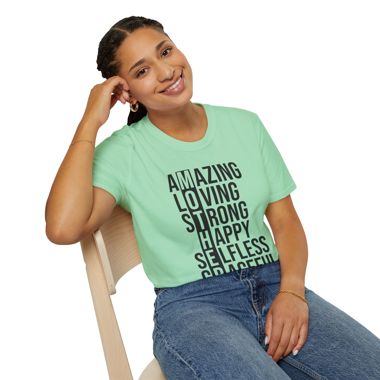 Affirmation T-Shirt - Inspirational Amazing Loving Strong Happy Selfless Graceful-MOTHER