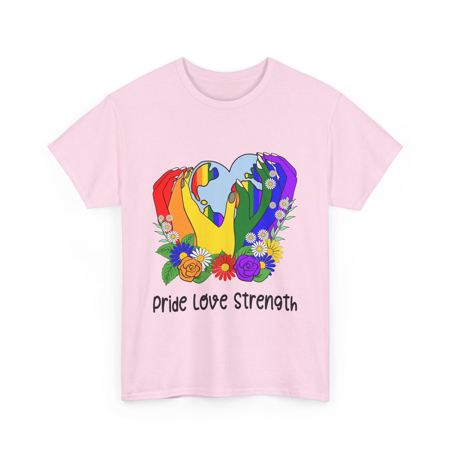 Pride Love Strength Unisex Cotton Tee - Celebrate Diversity and Unity