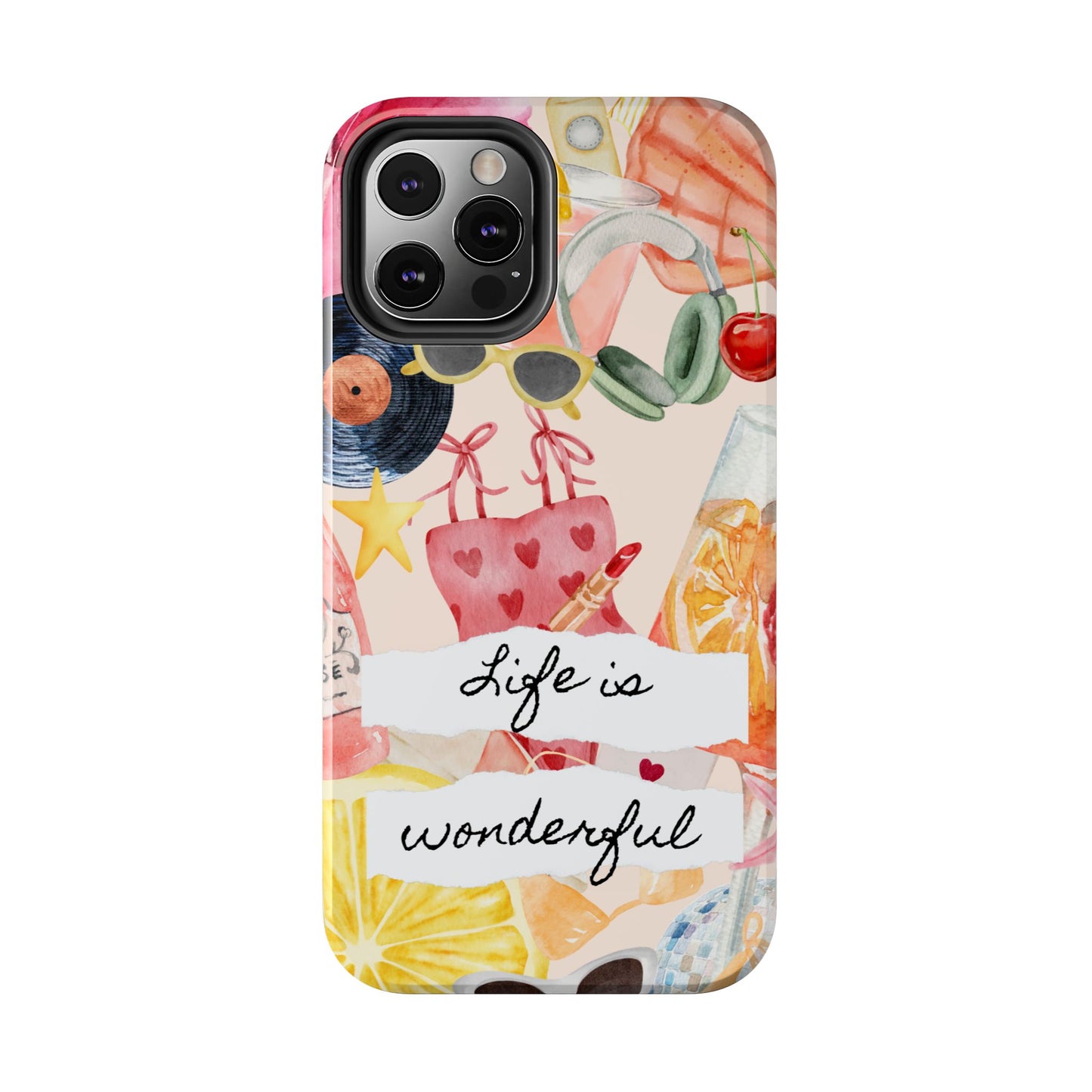 Life is Wonderful, Stylish Phone Cover, Cute Phone Accessory, Gift for Her, Summer Vibe Phone Case