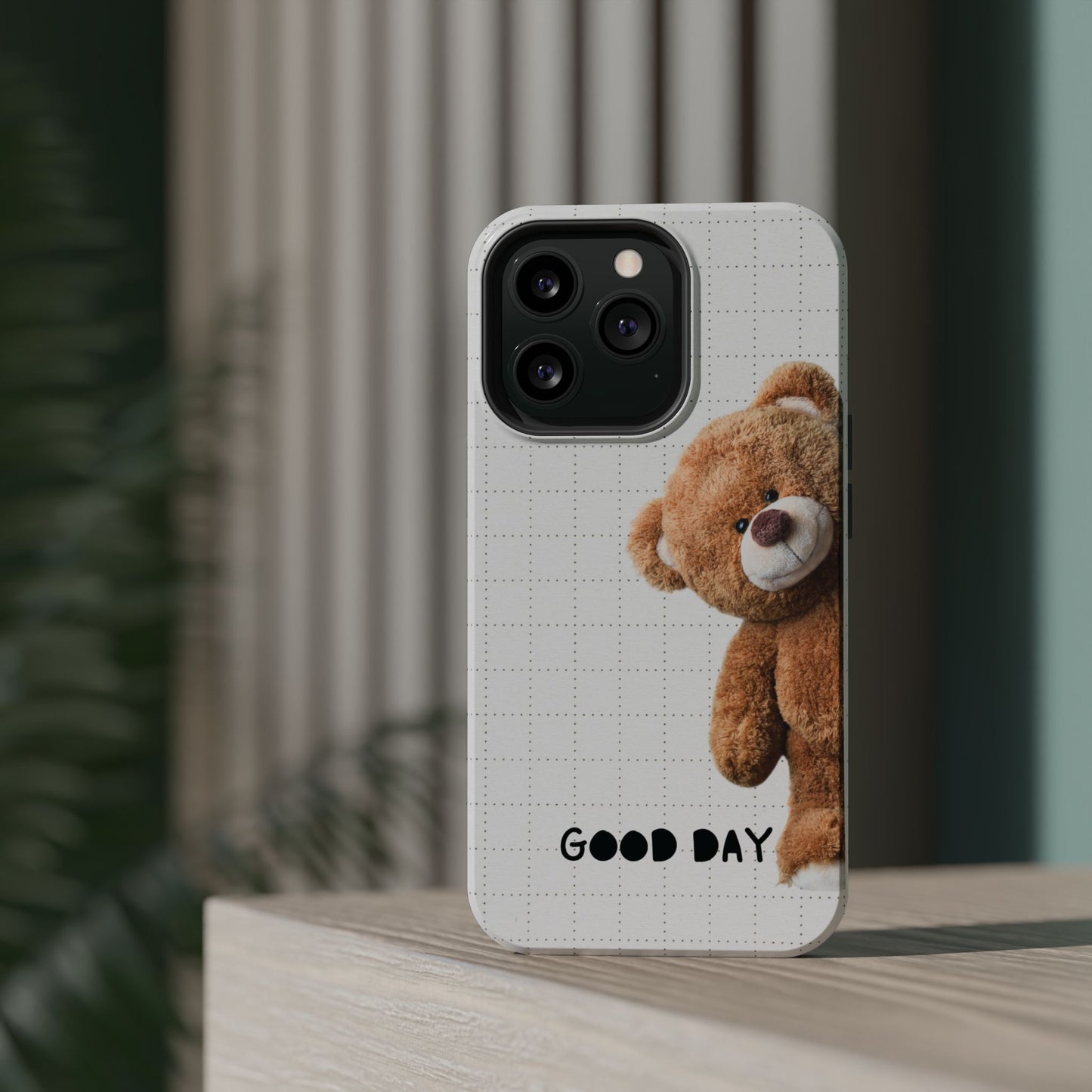 Good Day Teddy Bear MAGNETIC Phone Cases, Cute, Gift for Friends, Teddy Bear Lover's Case