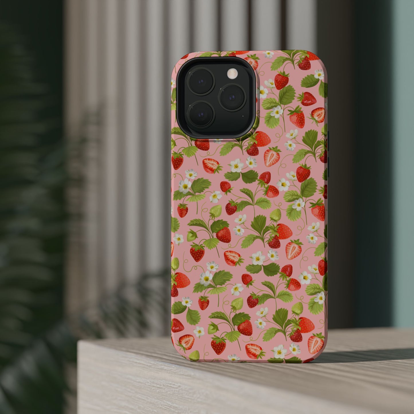 Strawberry Pattern Magnetic Phone Case, Fruit Lover’s Accessory, Cute Gift, Summer Vibe, Phone Protection