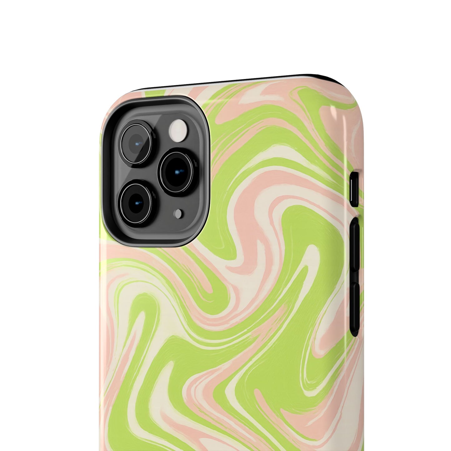 Pink & Green Stylish Tough Phone Case, Durable Protection, Gift for Friends, Colorful Marble Design