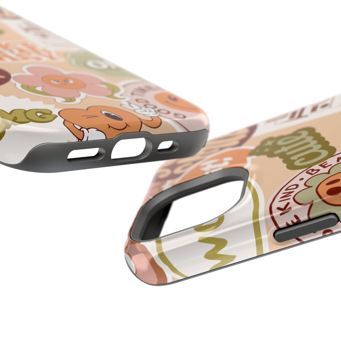 Cute Retro, Positive Affirmation Sticker Phone Case, Funky Phone Cover, Vibrant Design, Ideal Gift for Teens