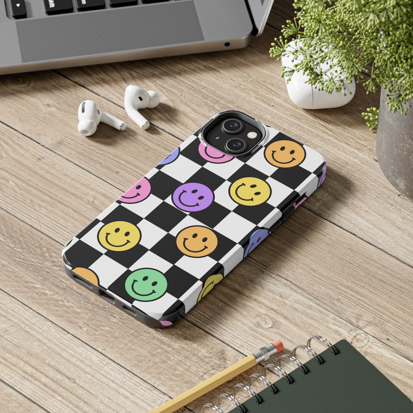 Colorful Smiley Face Phone Case, Durable Phone Cover, Fun Tech Accessories, Great for Gifts, Birthday, Holiday