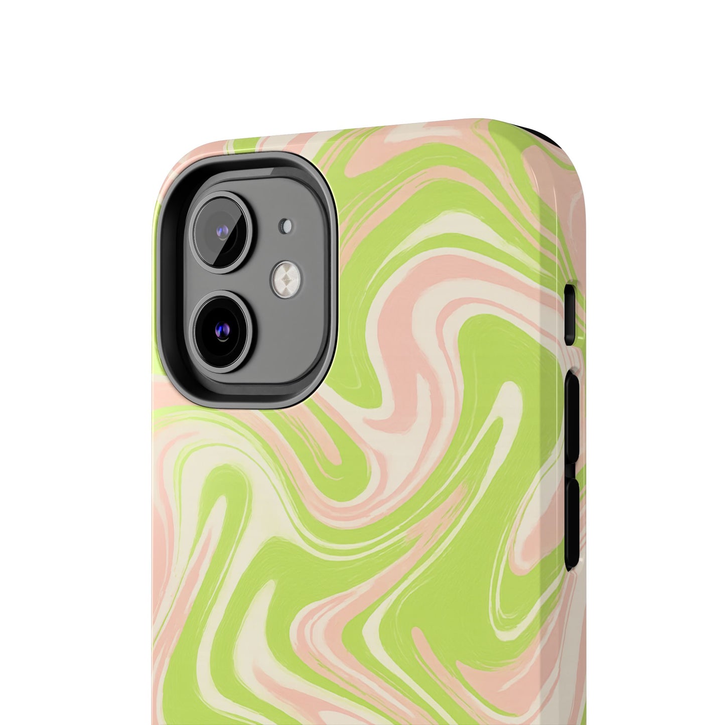 Pink & Green Stylish Tough Phone Case, Durable Protection, Gift for Friends, Colorful Marble Design