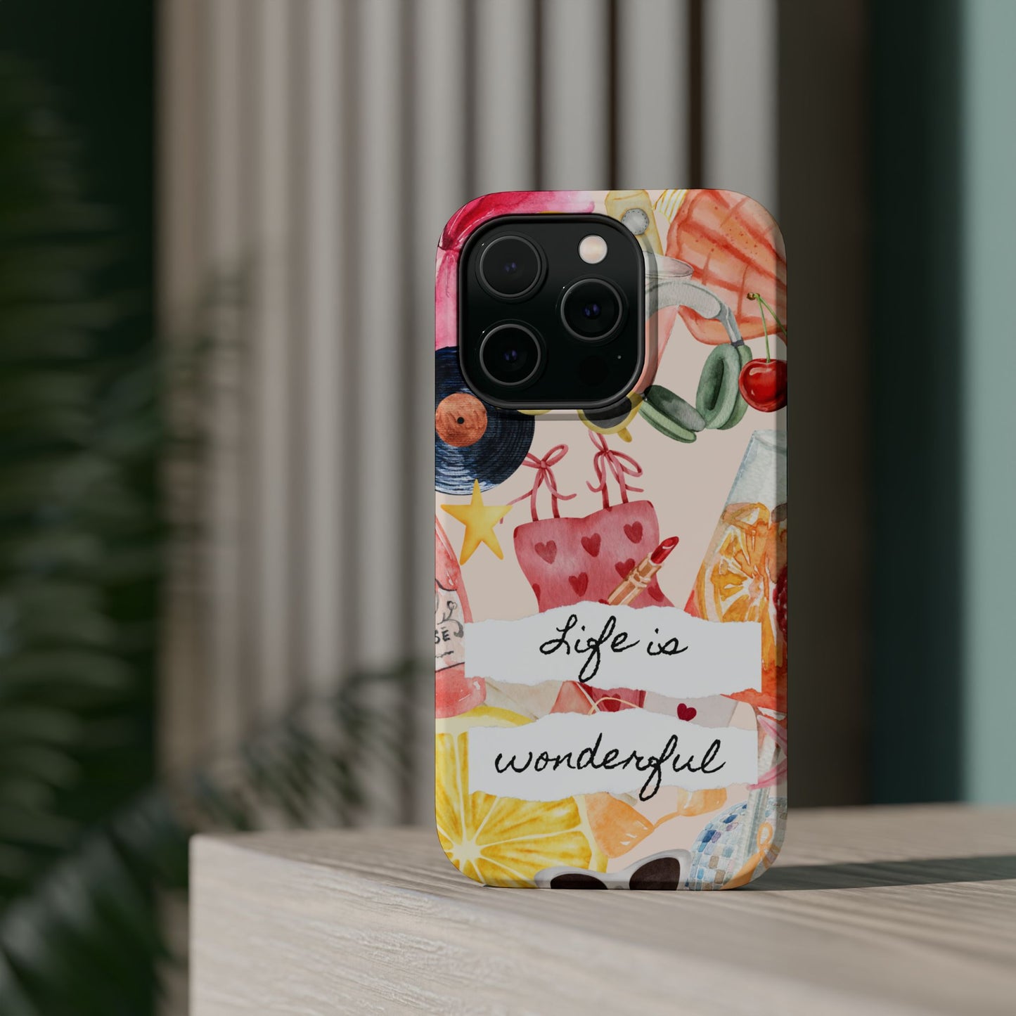 Life is Wonderful, Stylish Phone Cover, Cute Phone Accessory, Gift for Her, Summer Vibe Phone Case