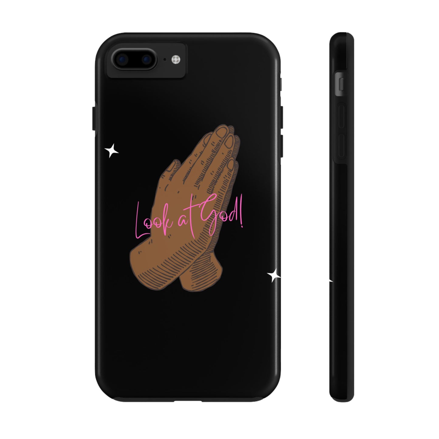 Phone Cases - 'Look at God' Praying Hands Religious Design Tough Case for iPhone