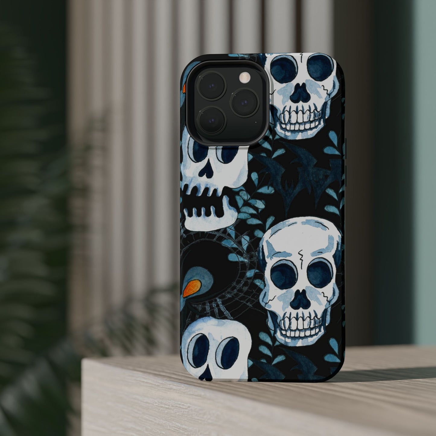 Phone Case - Skull Magnetic Impact-Resistant Case - Halloween - FREE Shipping for Iphone