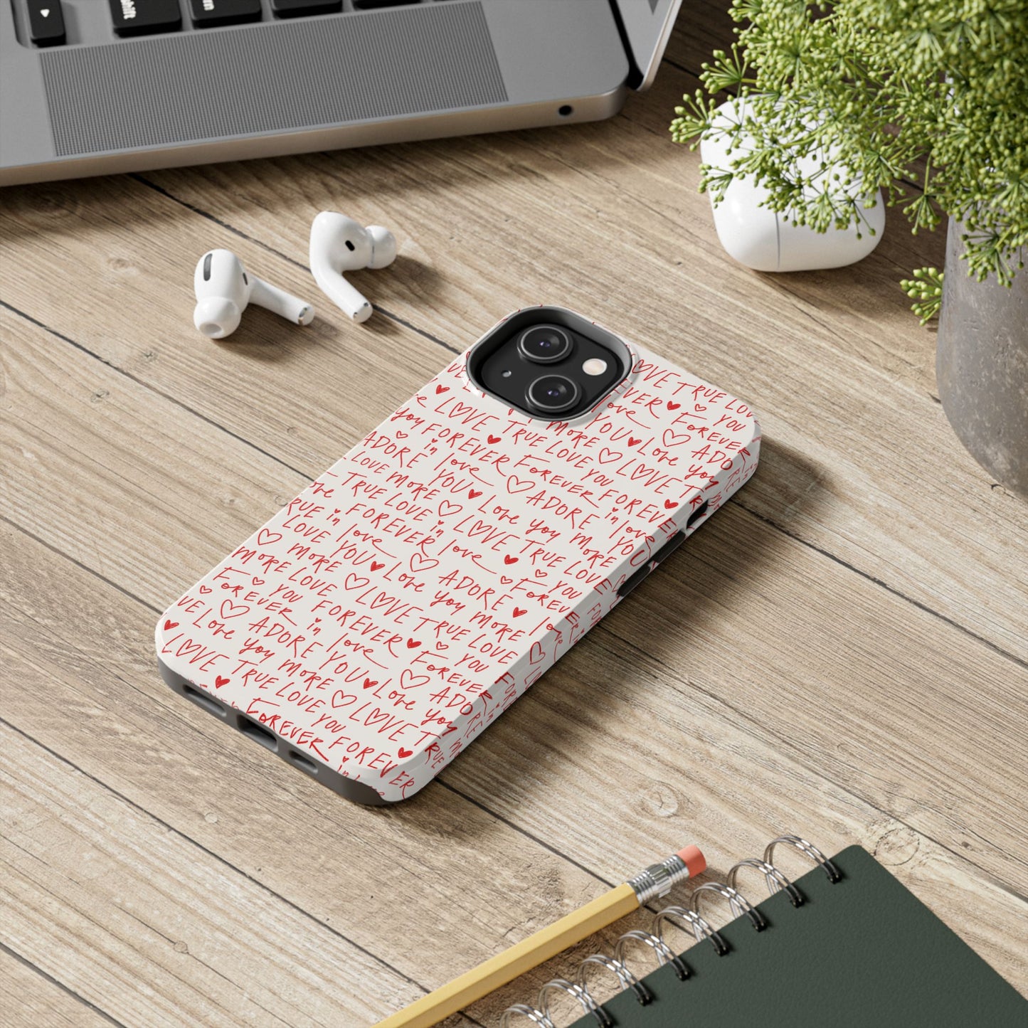 Love Hearts Tough Case for iPhone, Cute Heart Design, Adore You Case, True Love Protection