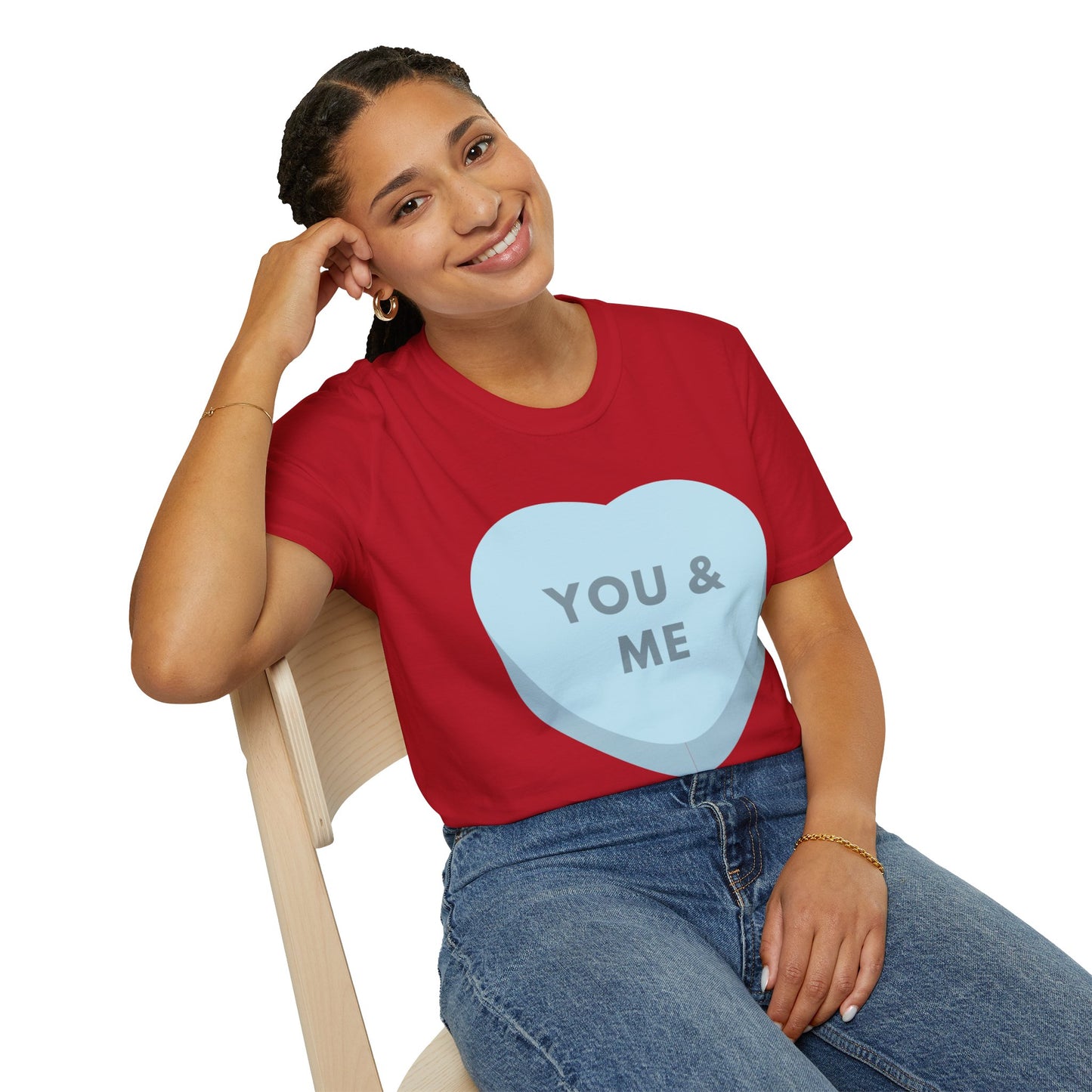 Couples Heart Graphic UnisexT-Shirt - 'You & Me' Design