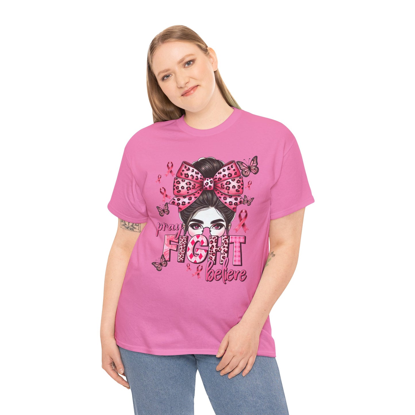 Pray Fight Believe Breast Cancer Awareness Tee