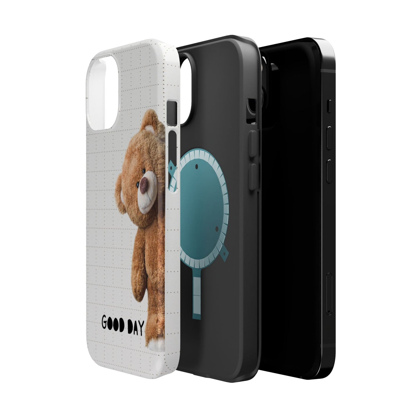 Good Day Teddy Bear MAGNETIC Phone Cases, Cute, Gift for Friends, Teddy Bear Lover's Case