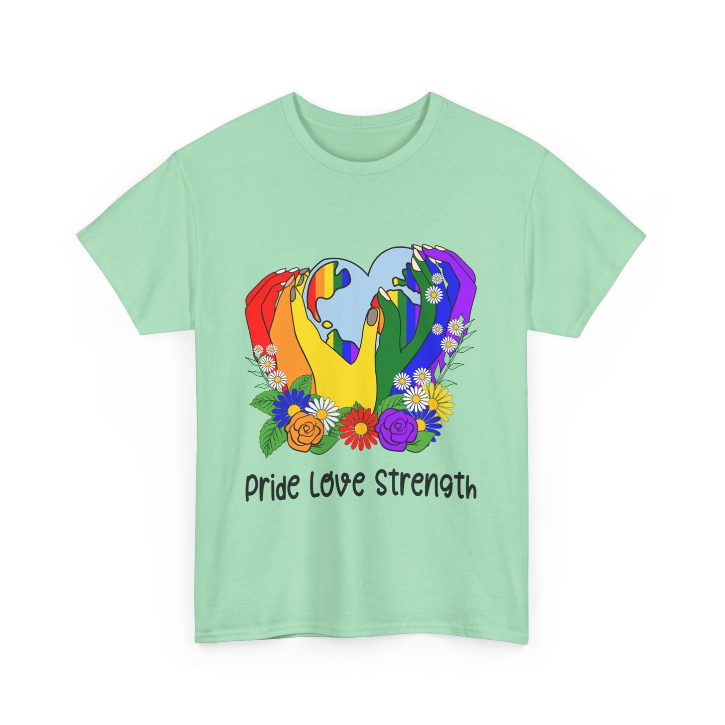 Pride Love Strength Unisex Cotton Tee - Celebrate Diversity and Unity