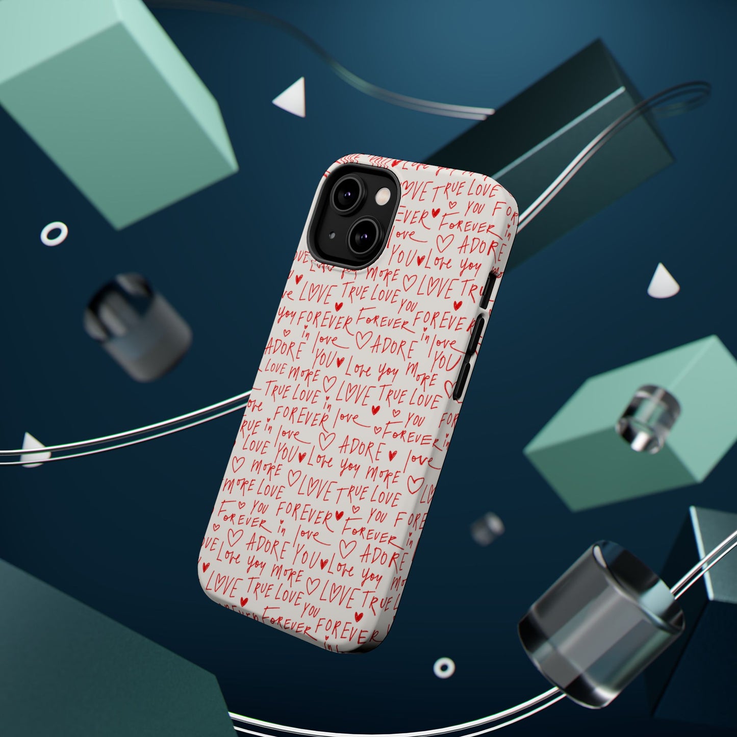 Love Hearts MAGNETIC Tough Case for iPhone, Cute Heart Design, Adore You Case, True Love Protection